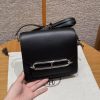 Hermes Roulis Mini 18 Bag Handmade In Evercolor Calfskin Leather Silver Hardware 89 Noir