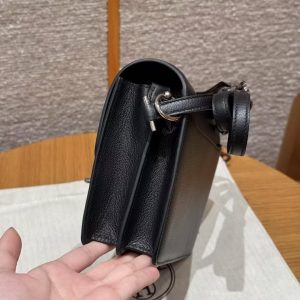 Hermes Roulis Mini 18 Bag Handmade In Evercolor Calfskin Leather Silver Hardware 89 Noir - Image 11