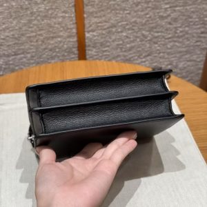 Hermes Roulis Mini 18 Bag Handmade In Evercolor Calfskin Leather Silver Hardware 89 Noir - Image 10