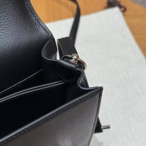 Hermes Roulis Mini 18 Bag Handmade In Evercolor Calfskin Leather Silver Hardware 89 Noir - Image 3