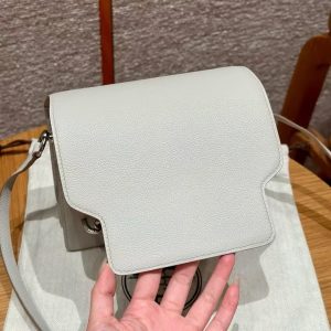 Hermes Roulis Mini 18 Bag Handmade In Evercolor Calfskin Leather Silver Hardware 8L Beton - Image 19