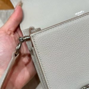 Hermes Roulis Mini 18 Bag Handmade In Evercolor Calfskin Leather Silver Hardware 8L Beton - Image 7