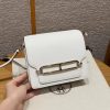 Hermes Roulis Mini 18 Bag Handmade In Swift Calfskin Leather Gold Hardware 0U New White