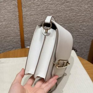 Hermes Roulis Mini 18 Bag Handmade In Swift Calfskin Leather Gold Hardware 0U New White - Image 2