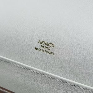 Hermes Roulis Mini 18 Bag Handmade In Swift Calfskin Leather Gold Hardware 0U New White - Image 13