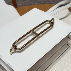 Hermes Roulis Mini 18 Bag Handmade In Swift Calfskin Leather Gold Hardware 0U New White - Image 11