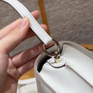 Hermes Roulis Mini 18 Bag Handmade In Swift Calfskin Leather Gold Hardware 0U New White - Image 7