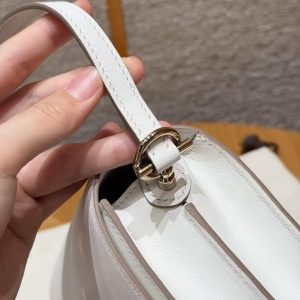Hermes Roulis Mini 18 Bag Handmade In Swift Calfskin Leather Gold Hardware 0U New White - Image 6