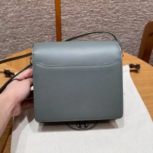 Hermes Roulis Mini 18 Bag Handmade In Swift Calfskin Leather Gold Hardware 63 Vert Amanda - Image 2