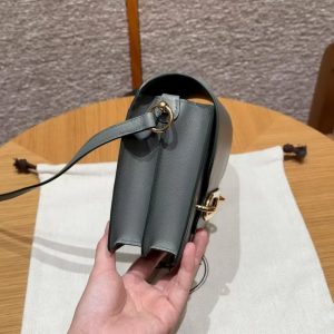 Hermes Roulis Mini 18 Bag Handmade In Swift Calfskin Leather Gold Hardware 63 Vert Amanda - Image 14