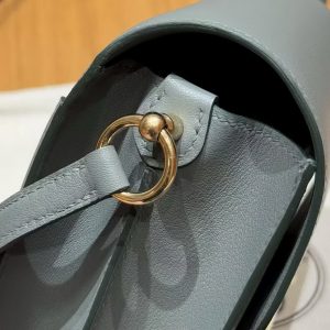 Hermes Roulis Mini 18 Bag Handmade In Swift Calfskin Leather Gold Hardware 63 Vert Amanda - Image 12
