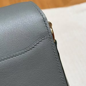 Hermes Roulis Mini 18 Bag Handmade In Swift Calfskin Leather Gold Hardware 63 Vert Amanda - Image 10