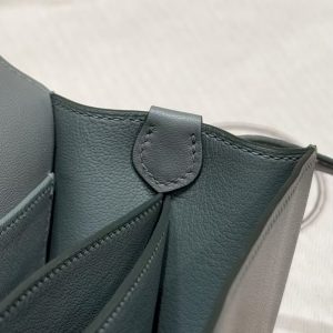 Hermes Roulis Mini 18 Bag Handmade In Swift Calfskin Leather Gold Hardware 63 Vert Amanda - Image 7