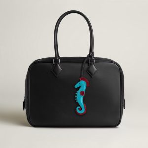 Hermes Seahorse Charm Milo Lambskin Bleu Aztèque - Rubis - Noir H084738CAAC - Image 7