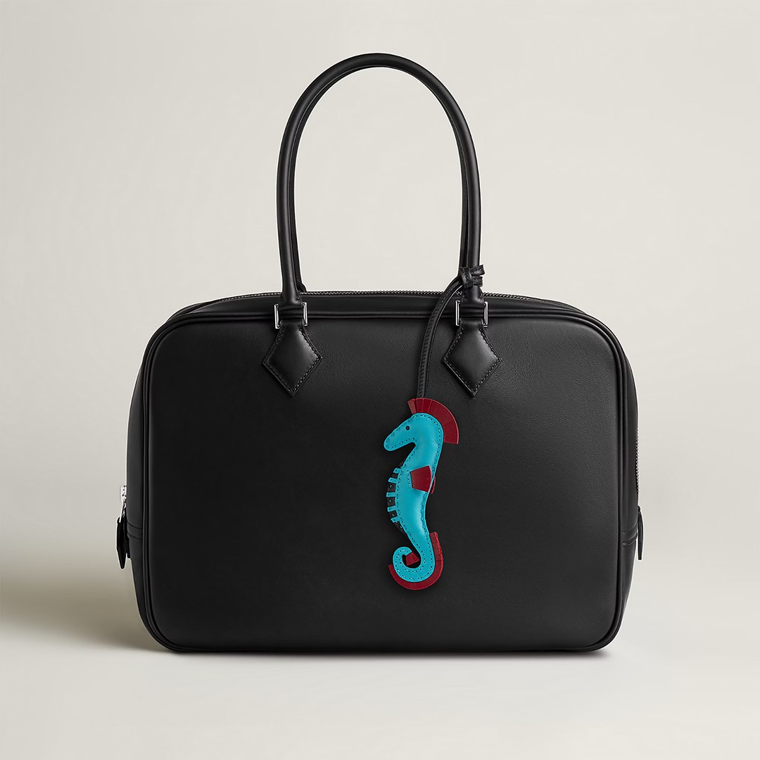 Hermes Seahorse Charm Milo Lambskin Bleu Aztèque - Rubis - Noir H084738CAAC - Image 7