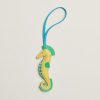 Hermes Seahorse Charm Milo Lambskin Lime Vert Comics Bleu Aztèque H084738CAAA
