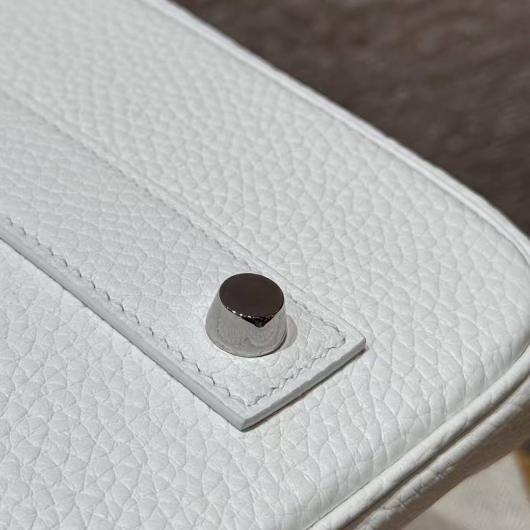 Hermes JPG Shoulder Birkin 42 Bag Sojourn Handmade In Clemence Calfskin Leather Silver Hardware 01 Blanc - Image 12