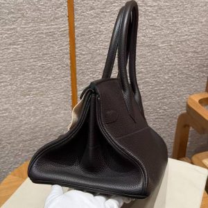 Hermes JPG Shoulder Birkin 42 Bag Handmade In Clemence Calfskin Leather Silver Hardware 46 Ebene - Image 17