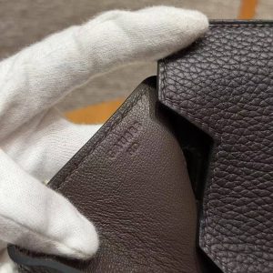 Hermes JPG Shoulder Birkin 42 Bag Handmade In Clemence Calfskin Leather Silver Hardware 46 Ebene - Image 13