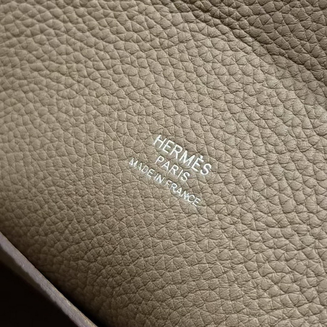 Hermes Videpoches Bag Handmade In Togo Calfskin Leather Silver Hardware 18 Etoupe H087987CK18 - Image 15