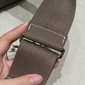 Hermes Videpoches Bag Handmade In Togo Calfskin Leather Silver Hardware 18 Etoupe H087987CK18 - Image 4