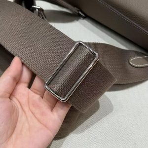 Hermes Videpoches Bag Handmade In Togo Calfskin Leather Silver Hardware 18 Etoupe H087987CK18 - Image 3