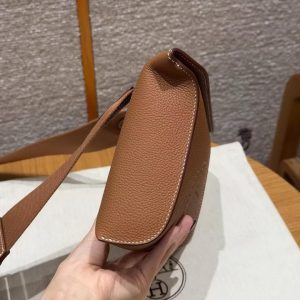 Hermes Videpoches Bag Handmade In Togo Calfskin Leather Silver Hardware 37 Gold H088914CK37 - Image 17