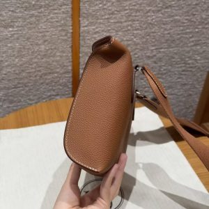 Hermes Videpoches Bag Handmade In Togo Calfskin Leather Silver Hardware 37 Gold H088914CK37 - Image 16