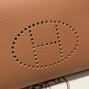 Hermes Videpoches Bag Handmade In Togo Calfskin Leather Silver Hardware 37 Gold H088914CK37 - Image 12