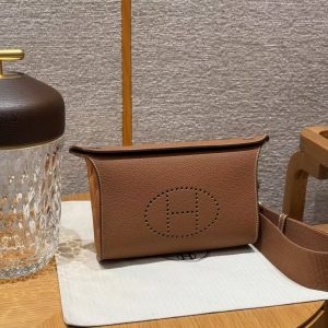 Hermes Videpoches Bag Handmade In Togo Calfskin Leather Silver Hardware 37 Gold H088914CK37 - Image 10