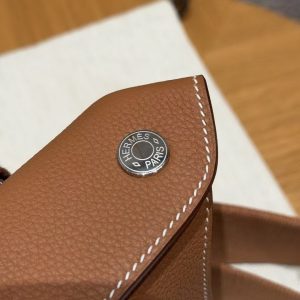 Hermes Videpoches Bag Handmade In Togo Calfskin Leather Silver Hardware 37 Gold H088914CK37 - Image 7
