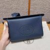 Hermes Videpoches Bag Handmade In Togo Calfskin Leather Silver Hardware 7U Blue Navy