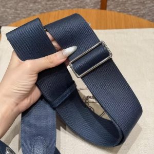 Hermes Videpoches Bag Handmade In Togo Calfskin Leather Silver Hardware 7U Blue Navy - Image 4