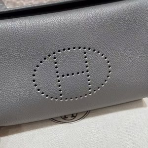 Hermes Videpoches Bag Handmade In Togo Calfskin Leather Silver Hardware 85 Ardoise - Image 16