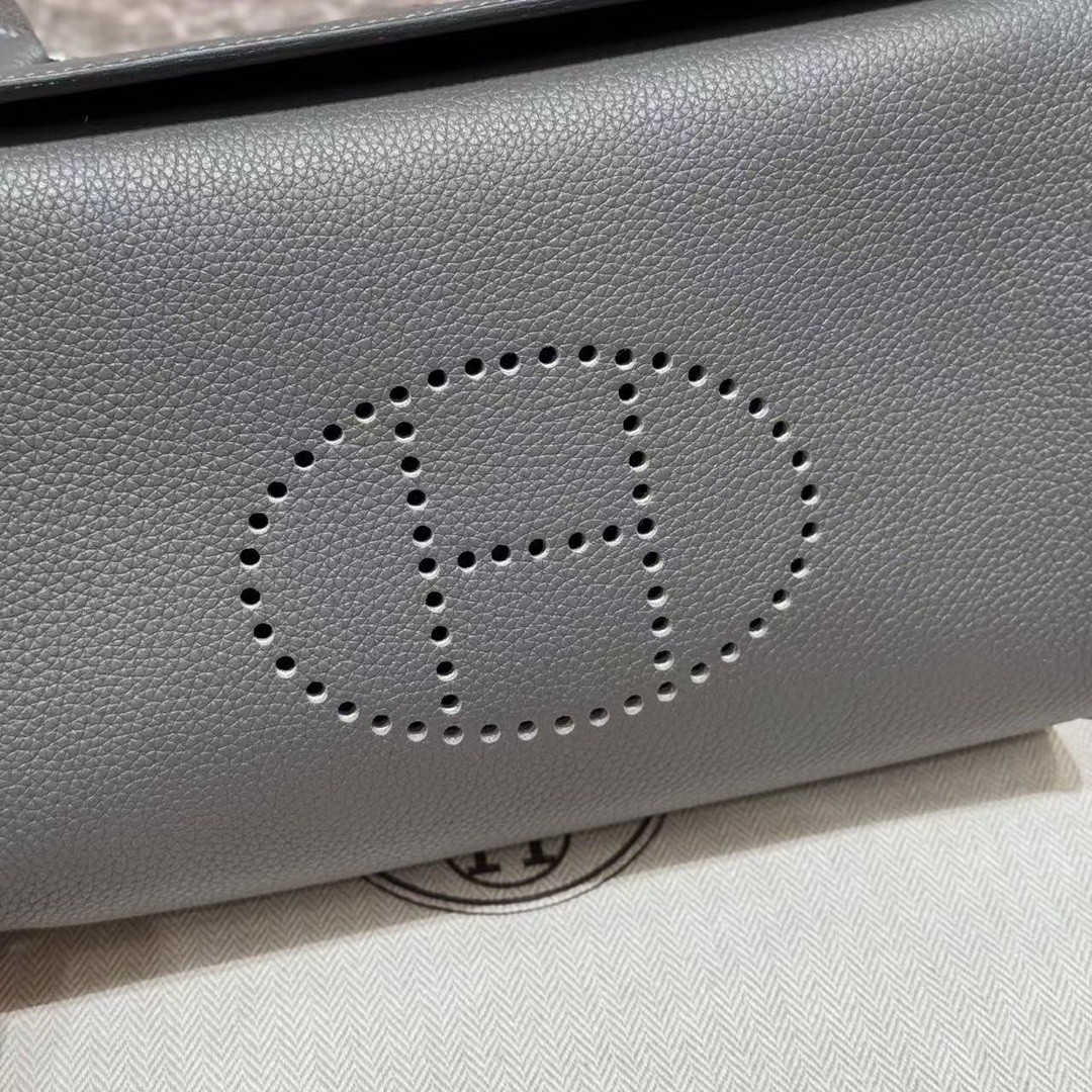 Hermes Videpoches Bag Handmade In Togo Calfskin Leather Silver Hardware 85 Ardoise - Image 16