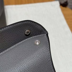 Hermes Videpoches Bag Handmade In Togo Calfskin Leather Silver Hardware 85 Ardoise - Image 12