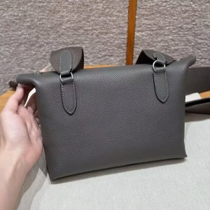 Hermes Videpoches Bag Handmade In Togo Calfskin Leather Silver Hardware 85 Ardoise - Image 10