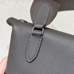 Hermes Videpoches Bag Handmade In Togo Calfskin Leather Silver Hardware 85 Ardoise - Image 4