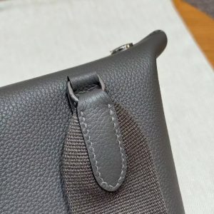 Hermes Videpoches Bag Handmade In Togo Calfskin Leather Silver Hardware 85 Ardoise - Image 3