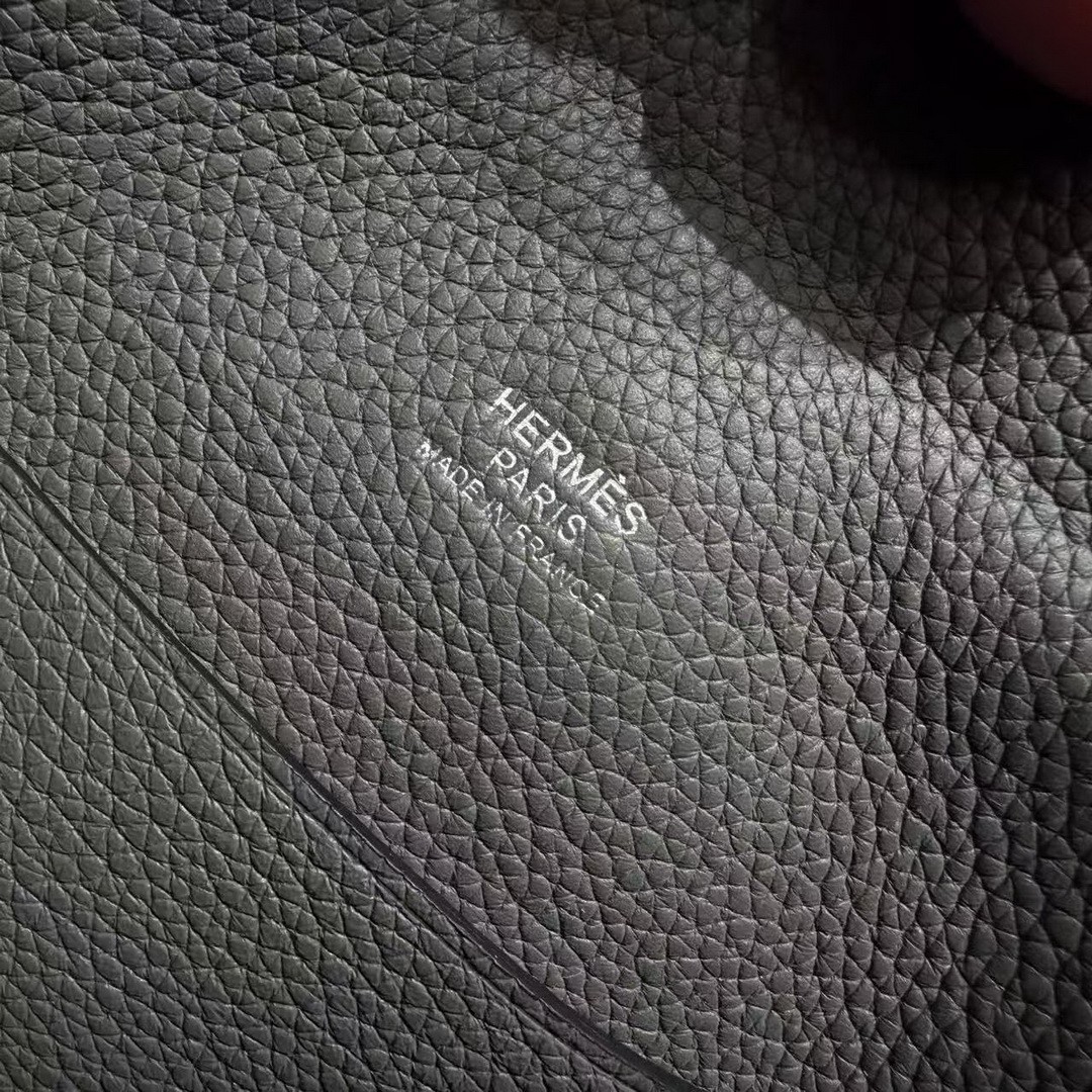 Hermes Videpoches Bag Handmade In Togo Calfskin Leather Silver Hardware 8F Etain - Image 14