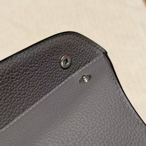 Hermes Videpoches Bag Handmade In Togo Calfskin Leather Silver Hardware 8F Etain - Image 10