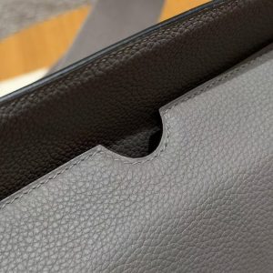 Hermes Videpoches Bag Handmade In Togo Calfskin Leather Silver Hardware 8F Etain - Image 9