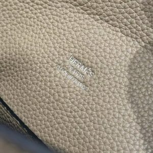Hermes Videpoches Bag Handmade In Togo Calfskin Leather Silver Hardware 8Q Beige Marfa - Image 16