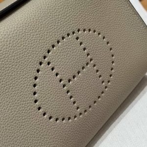 Hermes Videpoches Bag Handmade In Togo Calfskin Leather Silver Hardware 8Q Beige Marfa - Image 15