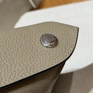 Hermes Videpoches Bag Handmade In Togo Calfskin Leather Silver Hardware 8Q Beige Marfa - Image 14