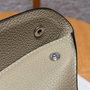Hermes Videpoches Bag Handmade In Togo Calfskin Leather Silver Hardware 8Q Beige Marfa - Image 12