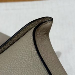 Hermes Videpoches Bag Handmade In Togo Calfskin Leather Silver Hardware 8Q Beige Marfa - Image 9