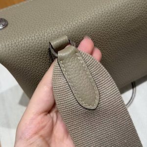 Hermes Videpoches Bag Handmade In Togo Calfskin Leather Silver Hardware 8Q Beige Marfa - Image 8