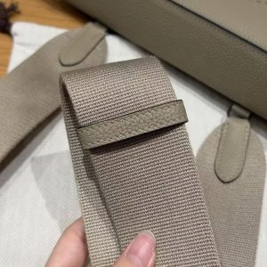 Hermes Videpoches Bag Handmade In Togo Calfskin Leather Silver Hardware 8Q Beige Marfa - Image 5