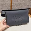 Hermes Videpoches Bag Handmade In Togo Calfskin Leather Silver Hardware H0 Girs Misty H087987CKH0